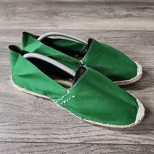 Size 45 Green Espadrille Flats Shoes made in Argentina